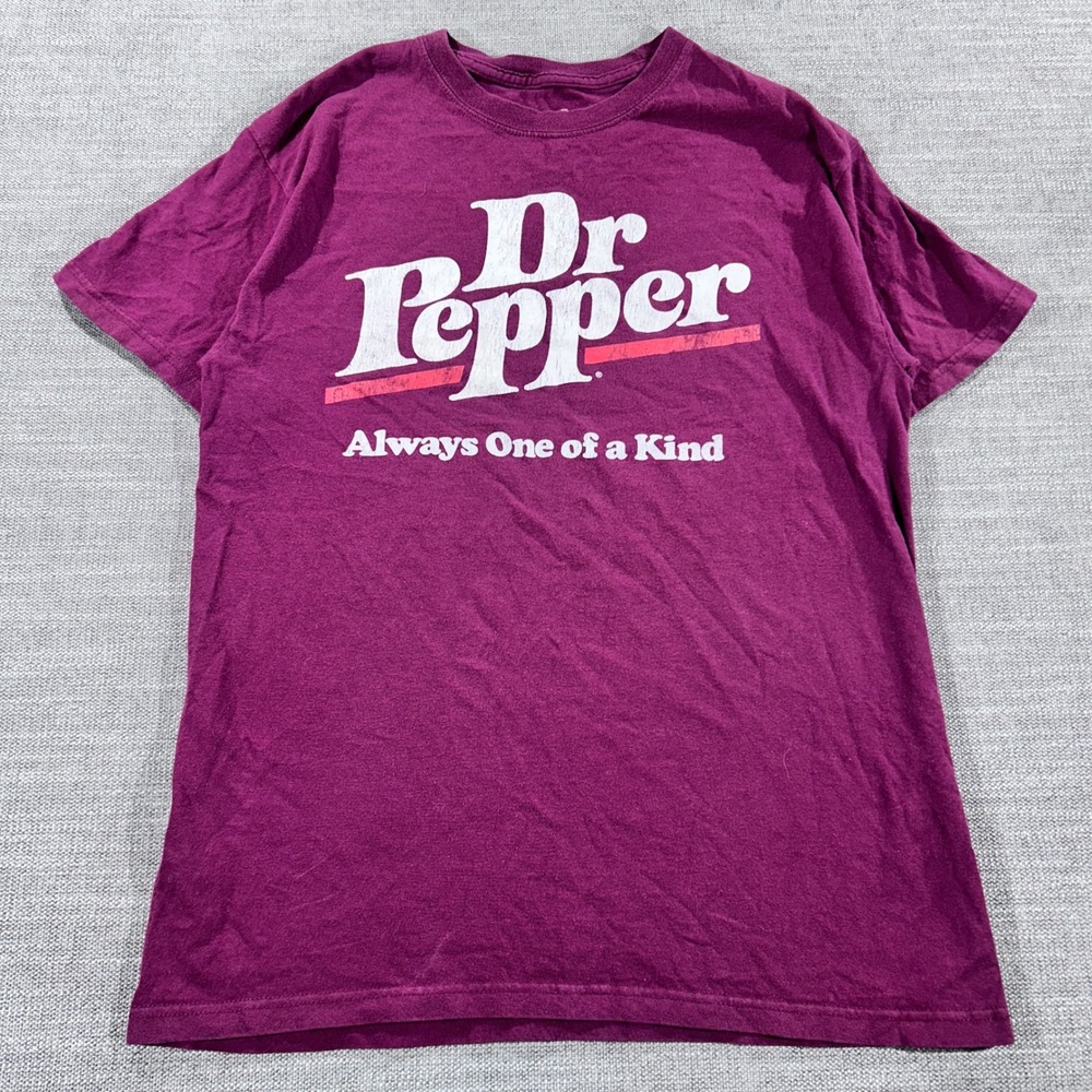 Dr Pepper Graphic T-Shirt Mens M Maroon Good Always One of a Kind Soda Tee